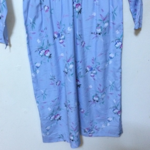 3/$30 VINTAGE 80S MIDI FLORAL DRESS COLLAR LONG SLEEVE MADE IN SHANGHAI SZ XS-S - Picture 5 of 14